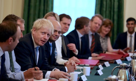 Boris Johnson holds his first cabinet meeting as prime minister