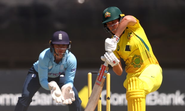 Tahlia McGrath bats during Australia’s second ODI against England in Melbourne.