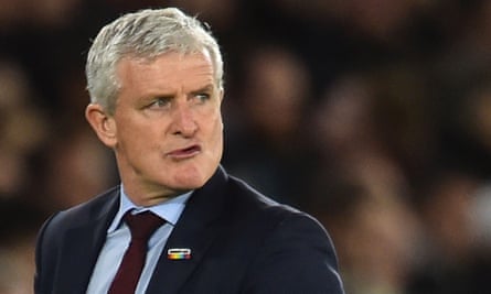 Bah. Mark Hughes reacts as Southampton blow a two-goal lead against Manchester United.