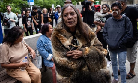 Veronica Nelson’s mother, Aunty Donna Nelson, is seen outside the coroners court of Victoria during the 2023 inquest into her daughter’s death in custody.