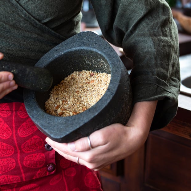 Spices in a mortar and pestle 