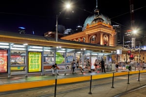 Fire Days for Future by Anonymous, installed at Flinders St Station in Melbourne.