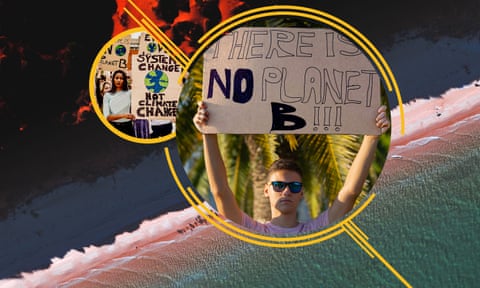 Young people protesting against the climate crisis