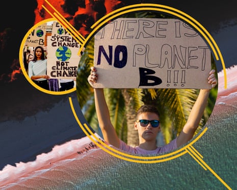 Young people protesting against the climate crisis