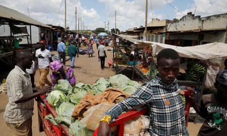 A market in the town of Kiu, south of Nairobi, Kenya