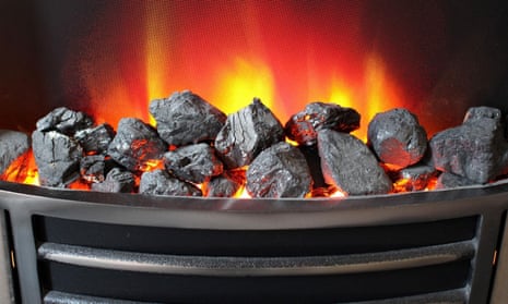 a faux gas-powered coal fire
