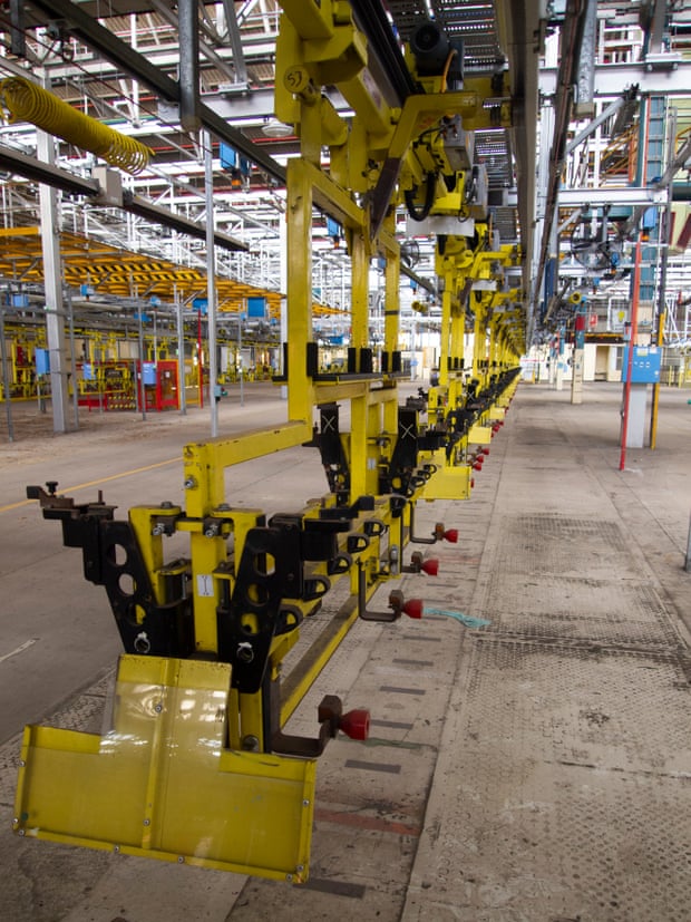 Many elements of the production line at the old GM factory are still in place.