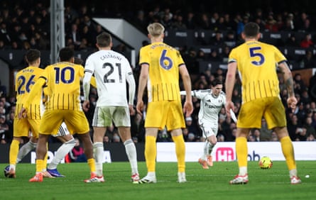 Harry Wilson takes his free-kick for the winning goal