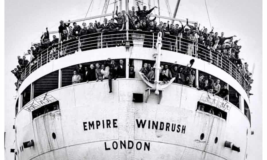 The Empire Windrush arrives at the Port of Tilbury on the River Thames on 22 June 1948. 