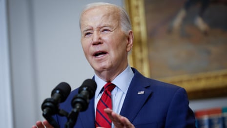 'The US is not authoritarian': students have right to protest, not vandalism, says Biden – video