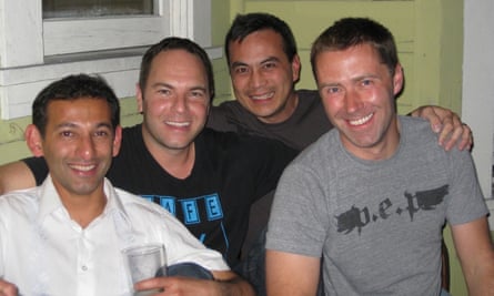 Left to right: Dhiraj Mukherjee, Chris Barton, Avery Wang and Philip Inghelbrecht.