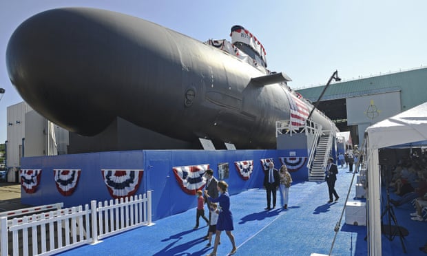 US navy Virginia-class attack submarine prior to launch