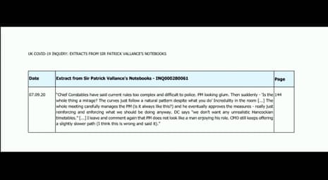 Extract from Vallance's diary