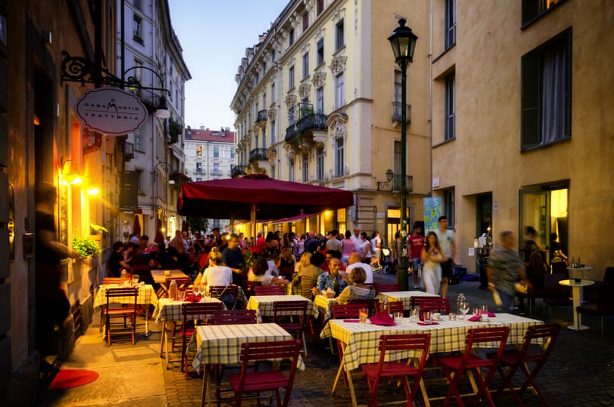 The Quadrilatero restaurant district of Turin.