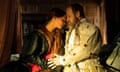 Alicia Vikander as Katherine Parr and Jude Law as Henry VIII.