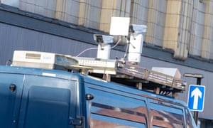 facial recognition cameras mounted on top of a van in romford essex in january 2019
