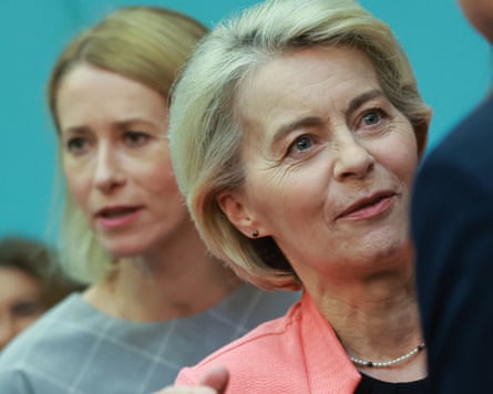 Ursula von der Leyen and Kaja Kallas (back)