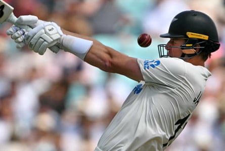 Kyle Jamieson batting at The Oval.