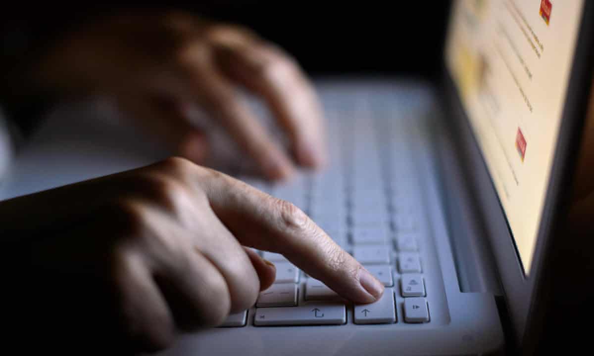 A person using a laptop