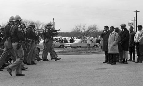 Spider Martin’s famous photo of protestors facing police in Selma before they were beaten, which is featured in the documentary I Am Not Your Negro