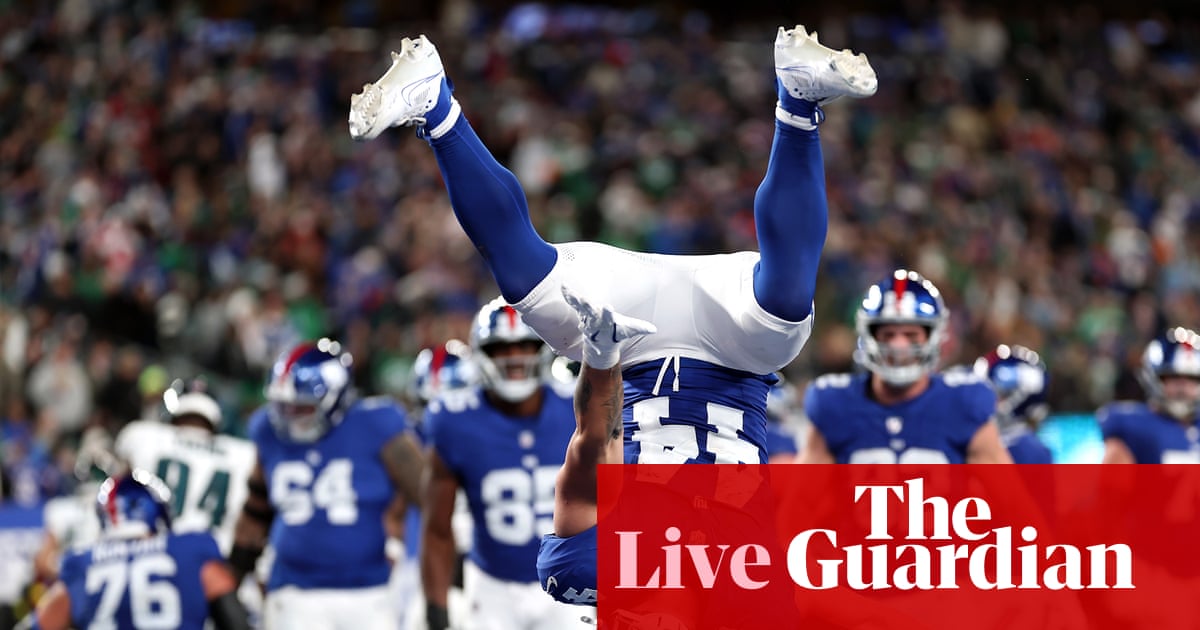 NFL week eight: Ravens v Bears, Eagles v Giants, Panthers v Bills and more – live