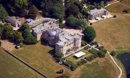 An aerial view of the grounds of Daylesford House