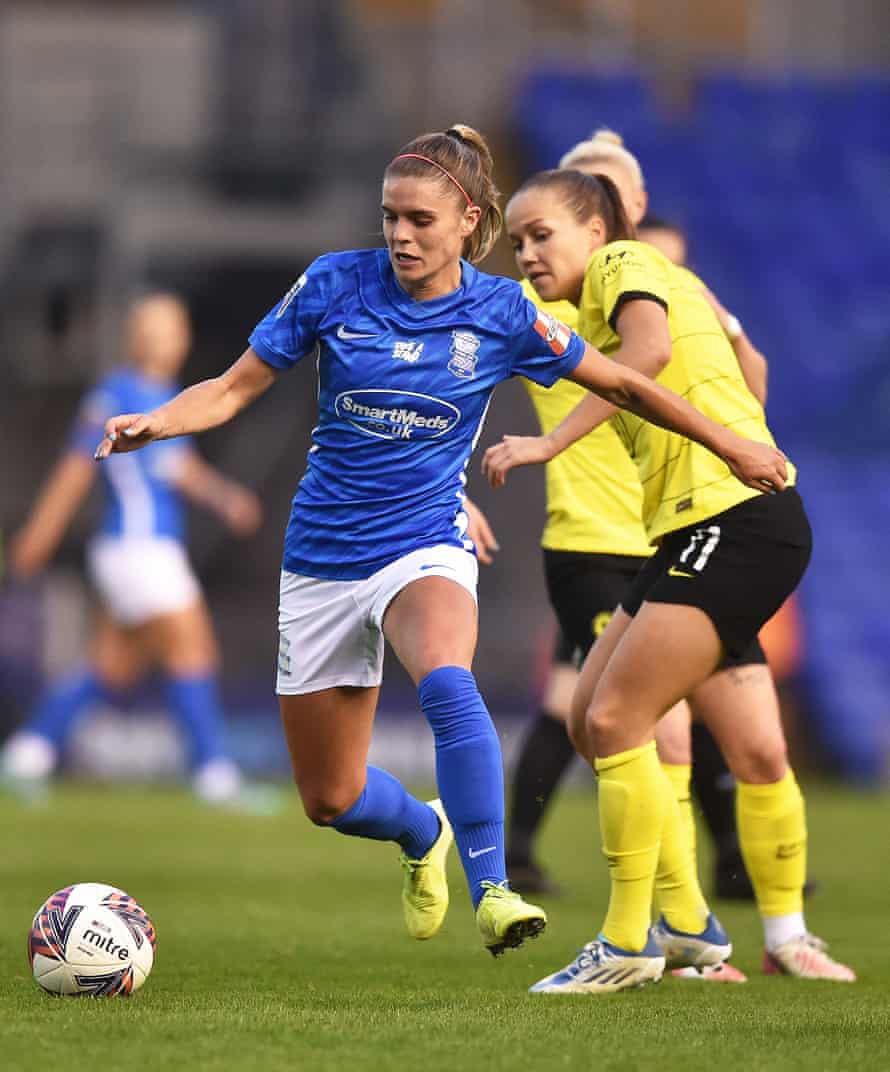 Birmingham City v Chelsea: Women’s Super League – live! | Women's Super League 1 Jamie Finn of Birmingham City Women battles for possession with Guro Reiten of Chelsea Women.