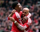 Manchester United 3-2 Nottingham Forest: Premier League – live reaction Minute-by-minute report on the action at Old TraffordManchester United: who to keep, who to sell, who to signPremier League table | Golden Boot | Email MichaelCasemiros tifo is more of a large banner, really. The Brazilians face is pictured next to the slogan: Até à Morte (Until death).Here come the teams! The Manchester United players, the ones that are fathers anyway, are coming out with their children, which is a nice touch. Adam Diallo and Kobbie Mainoo appear to have borrowed some of their teammates offspring. Bruno Fernandes daughter is unmistakably a Fernandes. Continue reading...
