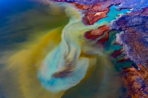 Coloured water, Huelva, Spain