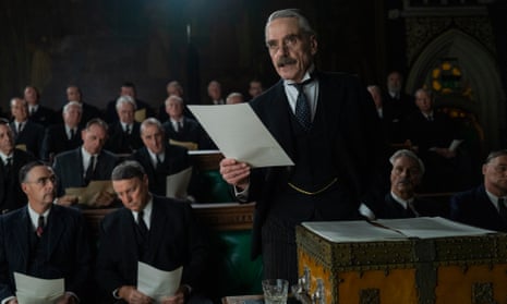 Jeremy Irons as Neville Chamberlain, in Munich – The Edge of War.