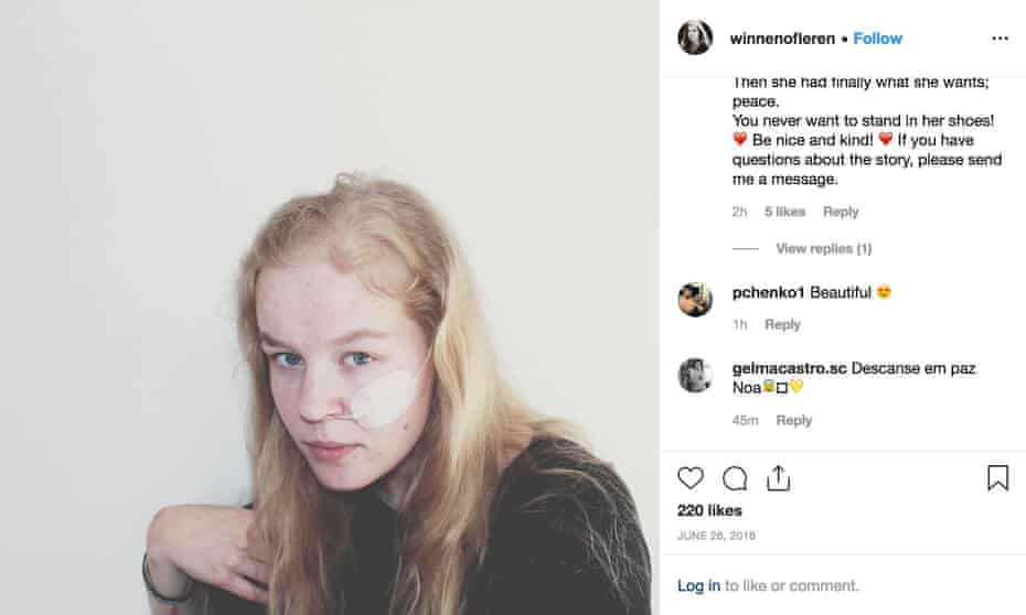 An Instagram post about Noa Pothoven