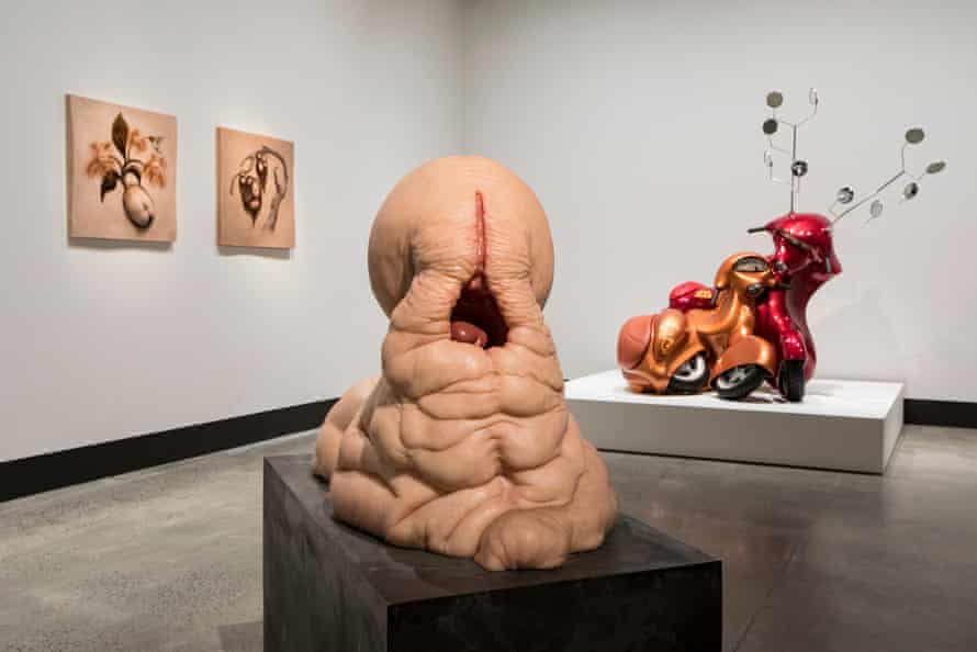 Sphinx (2012) by Australian artist Patricia Piccinini, with more of her works in the background