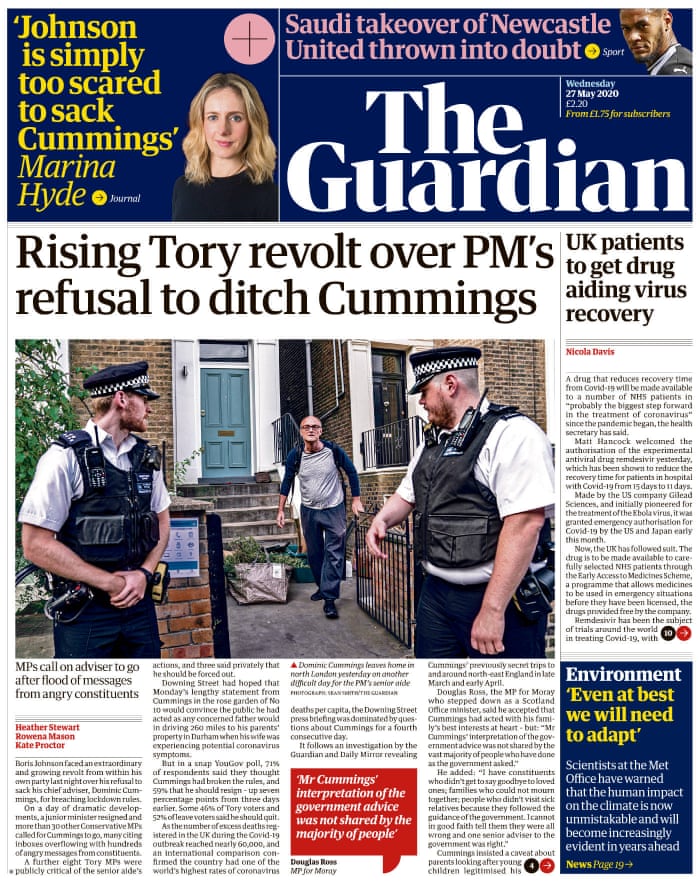 Wednesday Briefing Tory Revolt Over Cummings Piles Pressure On Pm The Guardian Wednesday Briefing Tory Revolt Over Cummings Piles Pressure On Pm The Guardian