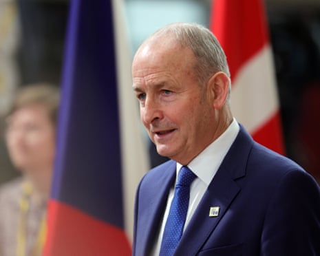Irish taoiseach Micheal Martin arrives for a European Council summit in Brussels, Belgium.