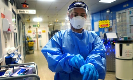 A nurse wearing PPE in a Covid ward.