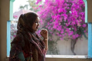 Farah, 26, from London, in the veranda of a house where she is staying for the summer in Hargeisa with her new husband, with a view to coming back here more permanently.