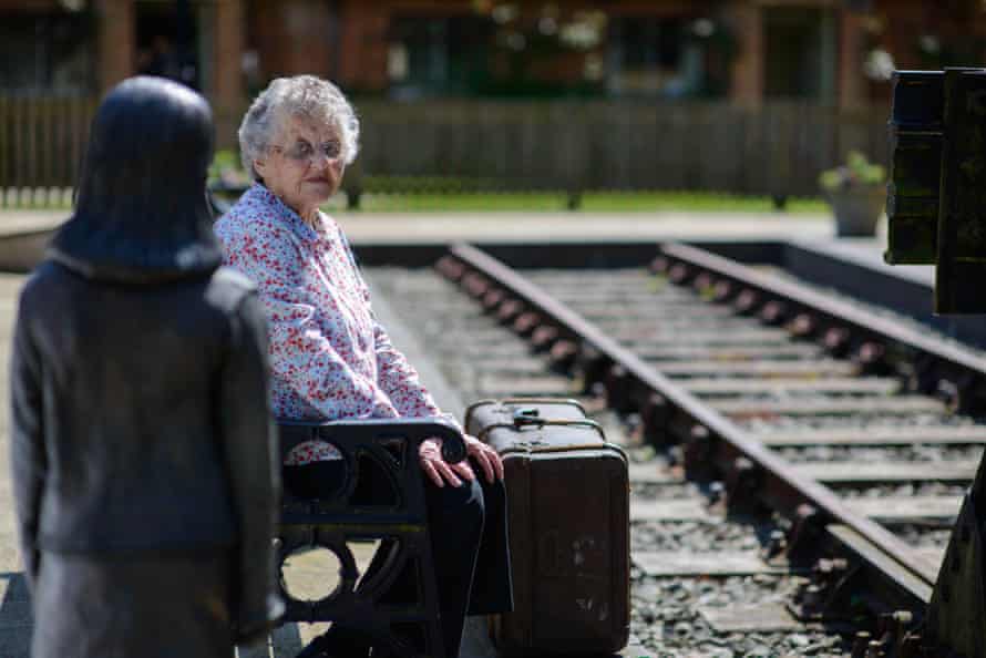 Sue Pearson at the National Holocaust Centre and Museum, with the suitcase she brought with her to the UK in 1939
