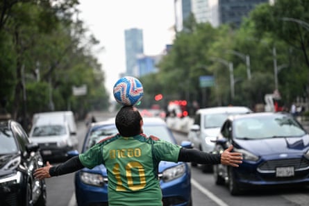 Football (and traffic) in Mexico City.