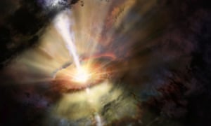 Another photo of giant gas clouds being swallowed by the black hole.