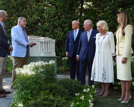 People with replica beehive