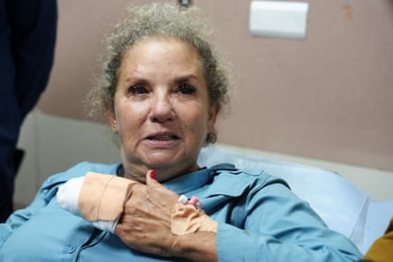 Levine speaking to journalists at hospital after the attack.
