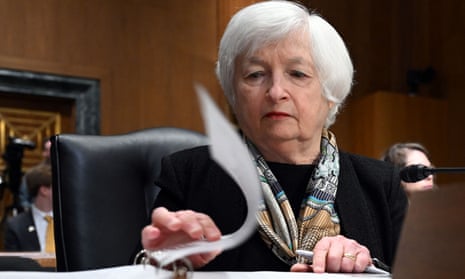 Janet Yellen on Capitol Hill earlier today.