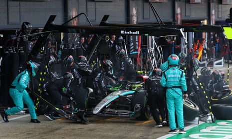 Hamilton in the pits.