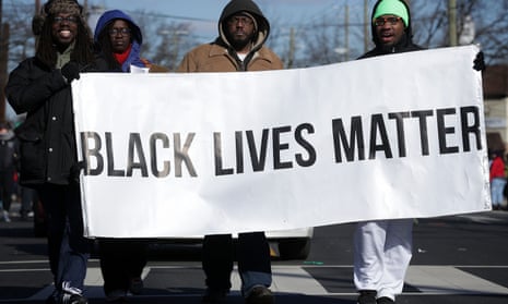 Washington DC Commemorates Martin Luther King DayWASHINGTON, DC - JANUARY 18: Members of Black Lives Matter DMV participate in the annual Martin Luther King Holiday Peace Walk and Parade January 18, 2016 in Washington, DC. The nation observes the life and legacy of Martin Luther King Jr. today. (Photo by Alex Wong/Getty Images)