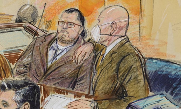 Guy Reffitt, joined by his lawyer William Welch, right, in court in February.
