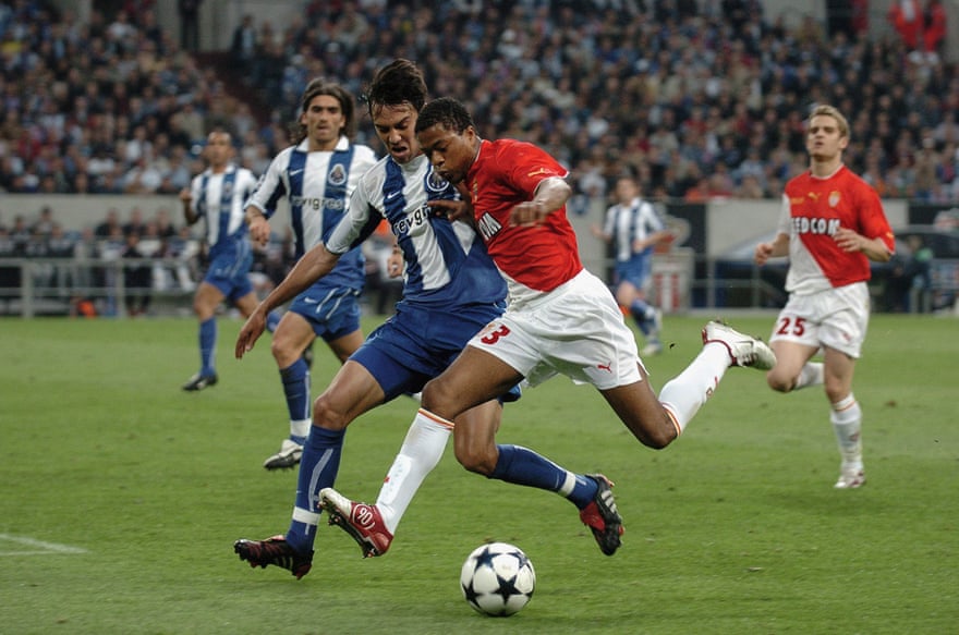 Patrice Evra goes on a run for Monaco in the 2004 Champions League final against Porto.