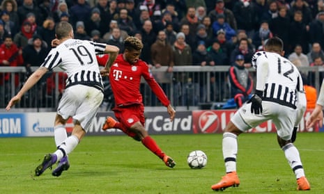 Kingsley Coman (centre) has been on loan at Bayern Munich from Juventus for two seasons – and Pep Guardiola is ready to pounce.