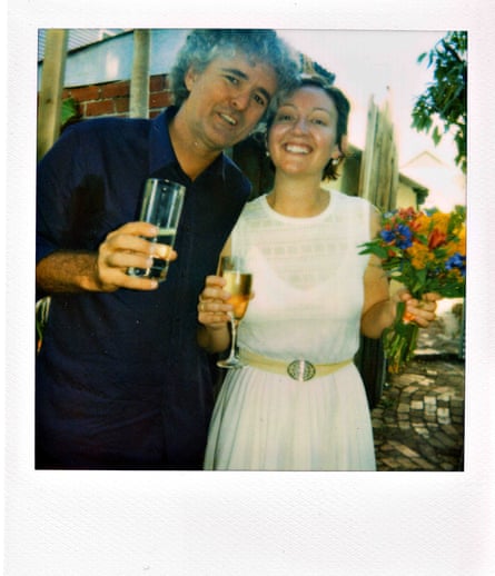 A Polaroid of the couple on their wedding day