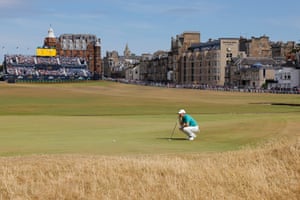 Rory McIlroy on the first green on day three of the 150th Open Golf Championship at the Royal and Ancient Golf Club, St Andrews, on 16 July.