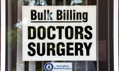 A sign advertising Bulk Billing on a window of a doctors surgery 